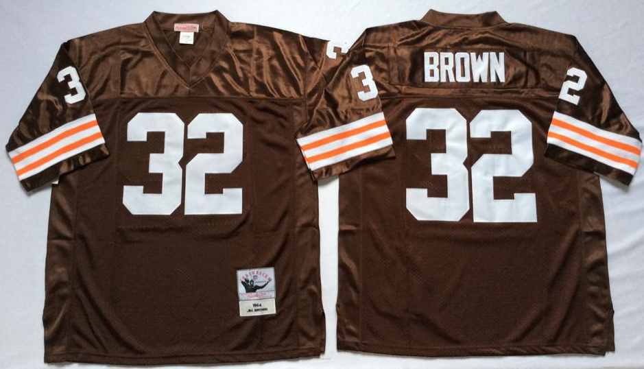 Men NFL Cleveland Browns #32 Brown brown Mitchell Ness jerseys